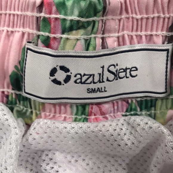 azul Siete Swim Trunks Mens Small Pink Flamingo Beach Coastal - Picture 4 of 12